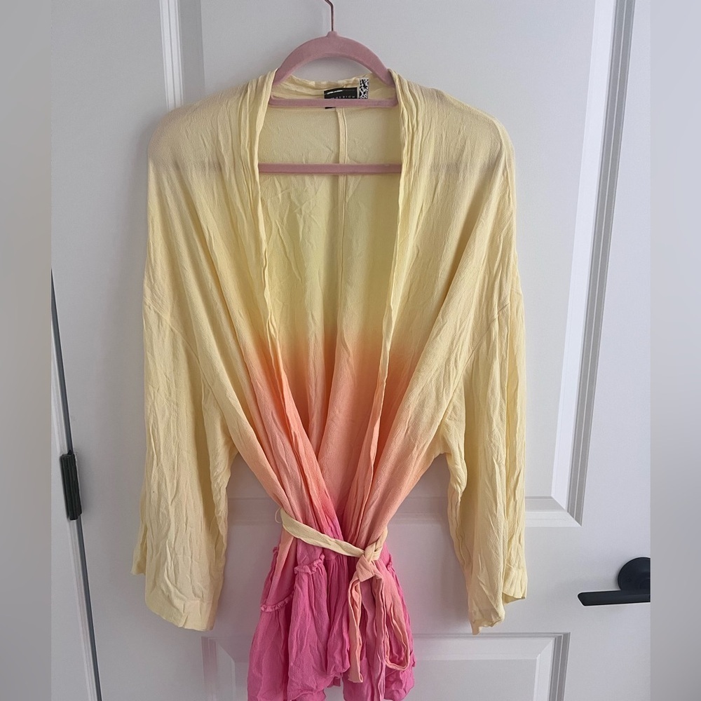 Yellow and Pink Ombre Kimono